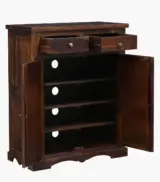 Sormikal Sheesham Wood Shoe Cabinet (Provincial Teak Finish) - Image 6