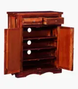 Sormikal Sheesham Wood Shoe Cabinet (Honey Oak Finish) - Image 6