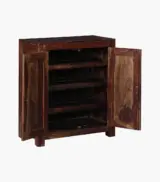 Orniel Sheesham Wood Shoe Cabinet (Provincial Teak Finish) - Image 6