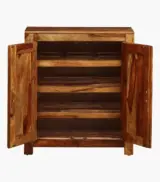 Orniel Sheesham Wood Shoe Cabinet (Rustic Teak Finish) - Image 6