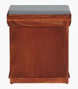 Ojasvi Sheesham Wood Shoe Rack with Cushion Seating (Honey Oak Finish) - Image 6