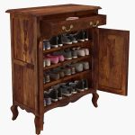 Anne Sheesham Wood Shoe Cabinet In Provincial Teak Finish - Image 6