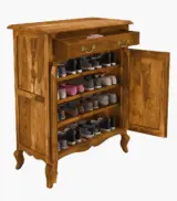 Anny Sheesham Wood Shoe Cabinet (Rustic Teak Finish) - Image 6