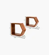 Tio Sheesham Wood Set of 2 Wall Shelves (Honey Finish) - Image 4