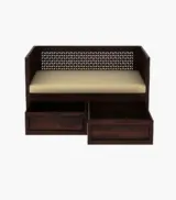 Angolica Sheesham Wood Diwan Bed with Drawer Storage (Walnut Finish) - Image 6