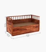 Decaprio Sheesham Wood Diwan Bed with Drawer Storage (Honey Finish) - Image 6