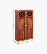 Usparza Sheesham Wood Wall Mounted Bathroom Cabinet (Honey Finish) - Image 5