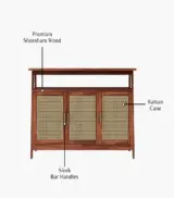 Elrin Sheesham Wood Console Table with Box and Open Storage (Honey Finish) - Image 3