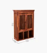 Shyea Sheesham Wood Wall Mounted Bathroom Cabinet (Honey Finish) - Image 6