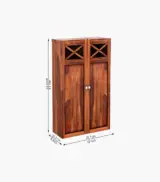 Usparza Sheesham Wood Wall Mounted Kitchen Rack (Honey Finish) - Image 7