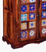 Sormikal Sheesham Wood Shoe Cabinet (Honey Oak Finish) - Image 7