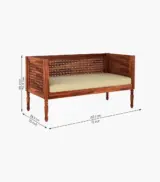 Angolica Sheesham Wood Diwan Bed (Honey Finish) - Image 7