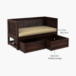 Angelica Storage Divan (Walnut Finish) - Image 7