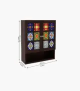 Symone Sheesham Wood Wall Mounted Kitchen Rack (Walnut Finish) - Image 8