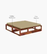Becon Sheesham Wood Diwan Cum Bed (Honey Finish) - Image 9