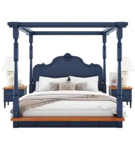 Repton Solid Wood Two Tone 6 Piece Storage Bedroom Set Two Tone Oxford Blue 02
