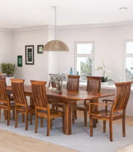 Varnix Solid Wood 8 Seater Dining Table Set with Extensions (Honey Finish)