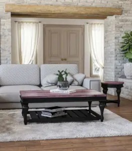 Safferd Solid Mango Wood Coffee Table (Two Tone Finish)