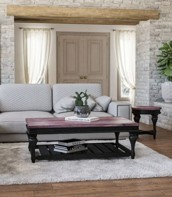 Safferd Solid Mango Wood Coffee Table (Two Tone Finish)