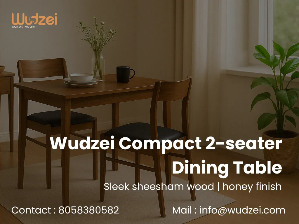Wudzei Compact 2-Seater Dining Table – Sleek Sheesham Wood