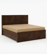 Ritrmo Sheesham Wood Queen Size Bed with Hydraulic Box Storage (Provincial Teak Finish)