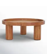 Aleanne Round Coffee Table With Tray Top – Natural Finish - Image 3