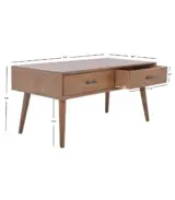 Zazz Foerster Solid Wood Coffee Table with 2 Drawers – Rectangular Storage Table for Living Room - Image 4