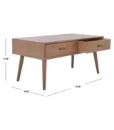Zazz Foerster Solid Wood Coffee Table with 2 Drawers – Rectangular Storage Table for Living Room - Image 5