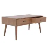 Zazz Foerster Solid Wood Coffee Table with 2 Drawers – Rectangular Storage Table for Living Room - Image 7