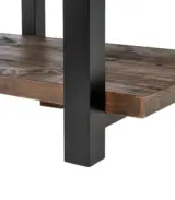 Lumo Metal and Solid Wood Square Coffee Table with Bottom Shelf – Rustic Industrial Center Table - Image 6