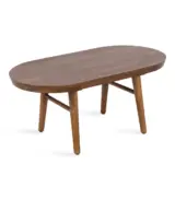 Reet Oval Solid Wood Coffee Table with Tapered Legs – Walnut Finish for Living Room - Image 5