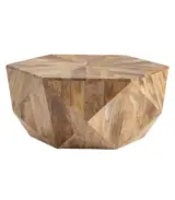 Dome Solid Mango Wood Gemstone Style Coffee Table – Natural Finish - Image 2