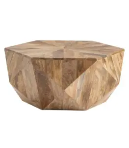 Solid Mango Wood Gemstone Style Coffee Table – Natural Finish 2
