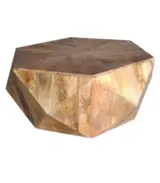 Dome Solid Mango Wood Gemstone Style Coffee Table – Natural Finish - Image 3