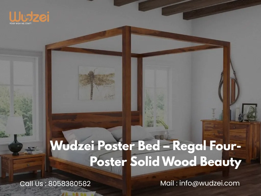 Wudzei Poster Bed – Regal Four-Poster Solid Wood Beauty