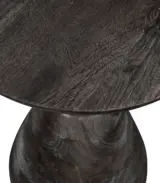 Elive Mango Wood Round Shaped Side Table – Grey Finish - Image 4