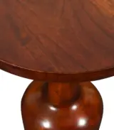 Dipi Lamp Style Mango Wood Round Shaped Side Table – Walnut Finish - Image 4