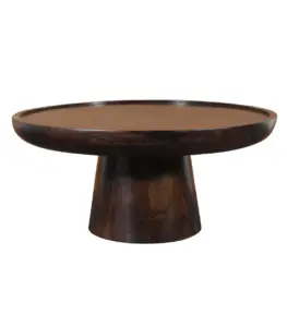Orvik Mango Wood Round Shaped Side Table – Dark Finish 2