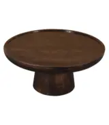Orvik Mango Wood Round Shaped Side Table – Dark Finish