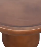 Orvik Mango Wood Round Shaped Side Table – Walnut Finish