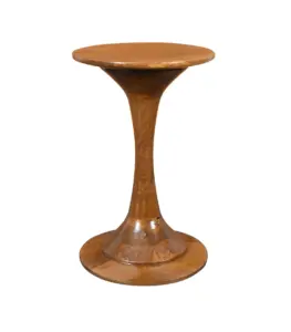 furish mango wood round shaped side table walnut finish 2