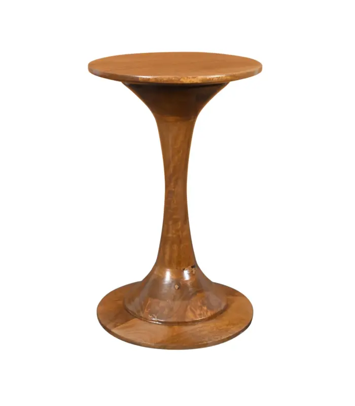 furish mango wood round shaped side table walnut finish 2