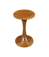 Furish Mango Wood Round Shaped Side Table – Walnut Finish - Image 3