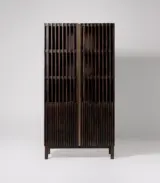 Clouse Tobacco Stained Mango Wood Display Cabinet – Dark Brown Finish - Image 2