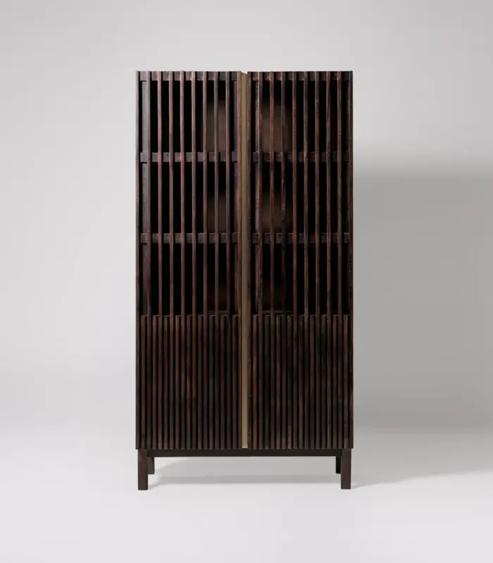 Clouse Tobacco Stained Mango Wood Display Cabinet – Dark Brown Finish 3