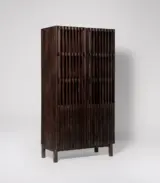 Clouse Tobacco Stained Mango Wood Display Cabinet – Dark Brown Finish - Image 4