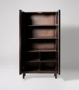 Clouse Tobacco Stained Mango Wood Display Cabinet – Dark Brown Finish - Image 5