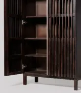 Clouse Tobacco Stained Mango Wood Display Cabinet – Dark Brown Finish - Image 6