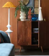 Ferisco Mango Wood And Brass Cabinet – Light Brown Finish - Image 4
