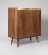 Ferisco Mango Wood And Brass Cabinet – Light Brown Finish - Image 5
